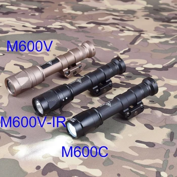 Taktyczny Metalowy M600B M600C Broń Pistolet Światło Aktualizacja M600V Stroboskop M600V-IR na Podczerwień Karabin Polowania Airsoft LED Lampa Arme Lanterna Latarka